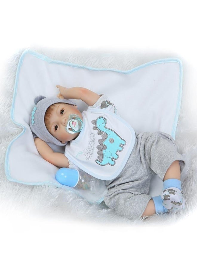Reborn Baby Doll With Plush Cuddling Toy 22Inch Moveable Arms And Legs Joints 22inch - Image 5