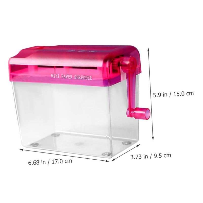 Manual Small Paper Shredder Red Portable Desktop for Office Home Document Confidentiality - Image 4
