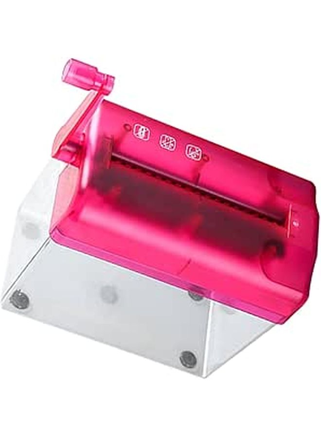 Manual Small Paper Shredder Red Portable Desktop for Office Home Document Confidentiality - Image 1