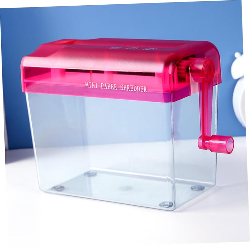 Manual Small Paper Shredder Red Portable Desktop for Office Home Document Confidentiality - Image 5