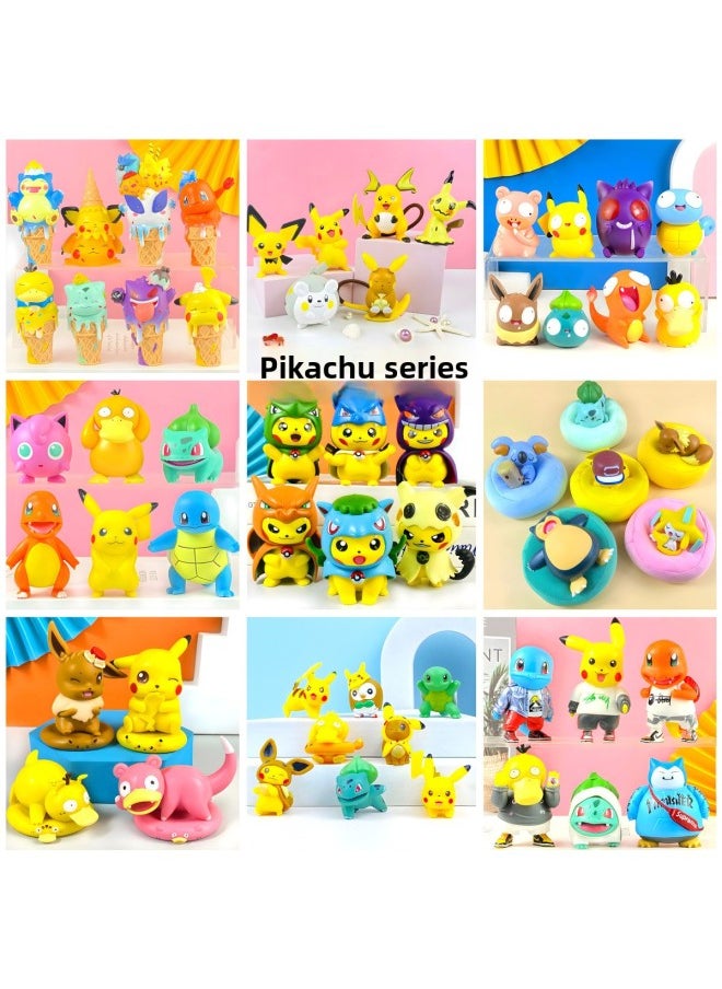 Generic - Baokemeng Hand-made Blind Box Pikachu Crayon Small Melody Kulomi Ruby Strawberry Bear Toy Ornaments-Color:Pet Pikachu 4-piece Set-bag (whole Set Price) - Image 1