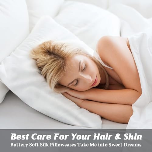 Rylan Pillow Cover RYLAN Satin Silk Pillow Cover for Hair and Skin 2 Piece with 3 Piece |Silk Pillow Covers with Envelope Closure end Design|Silk Pillow Cases 600 TC (White) - Image 5