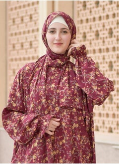 DAMAS COLLECTION P105-One Piece Prayer Dress Crepe for Muslim Women with Attached Scarf and pocket - Modest Islamic Prayer Outfit for Prayer & Umrah - Lightweight and Breathable Islamic Clothing  - Image 4