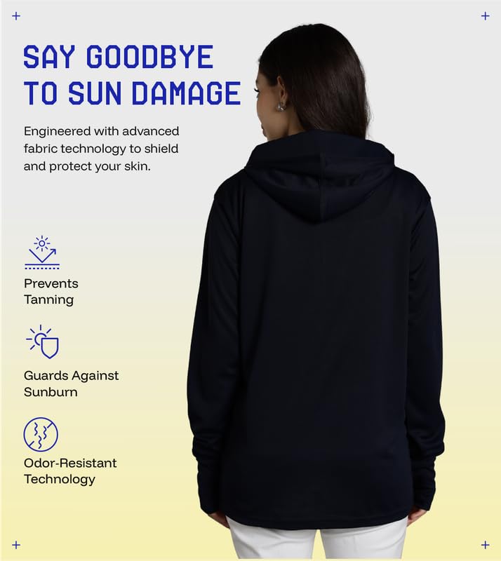 BLUE TYGA Nylon Womens Sunscreen Jacket 2.0 - Advanced Protection from Sun & Pollution - UPF 50+ Protection, Small, Grey - Image 4