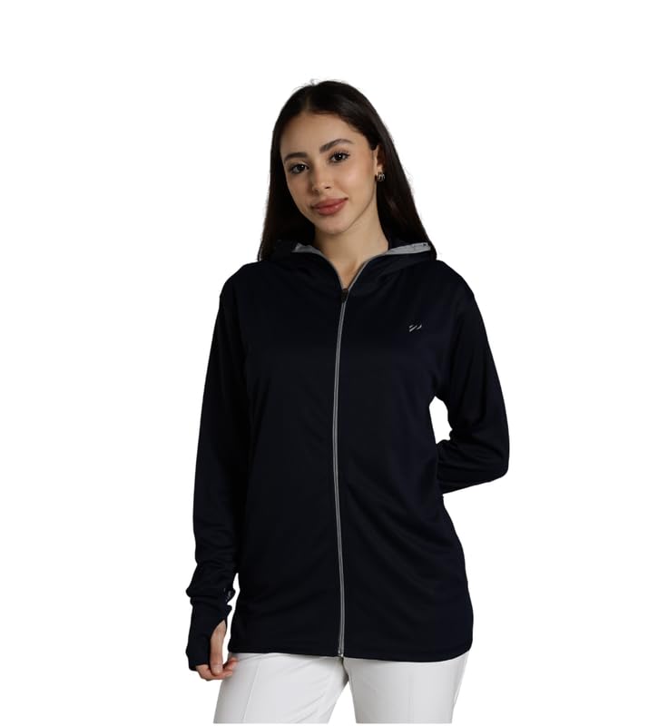 BLUE TYGA Nylon Womens Sunscreen Jacket 2.0 - Advanced Protection from Sun & Pollution - UPF 50+ Protection, Small, Grey - Image 1