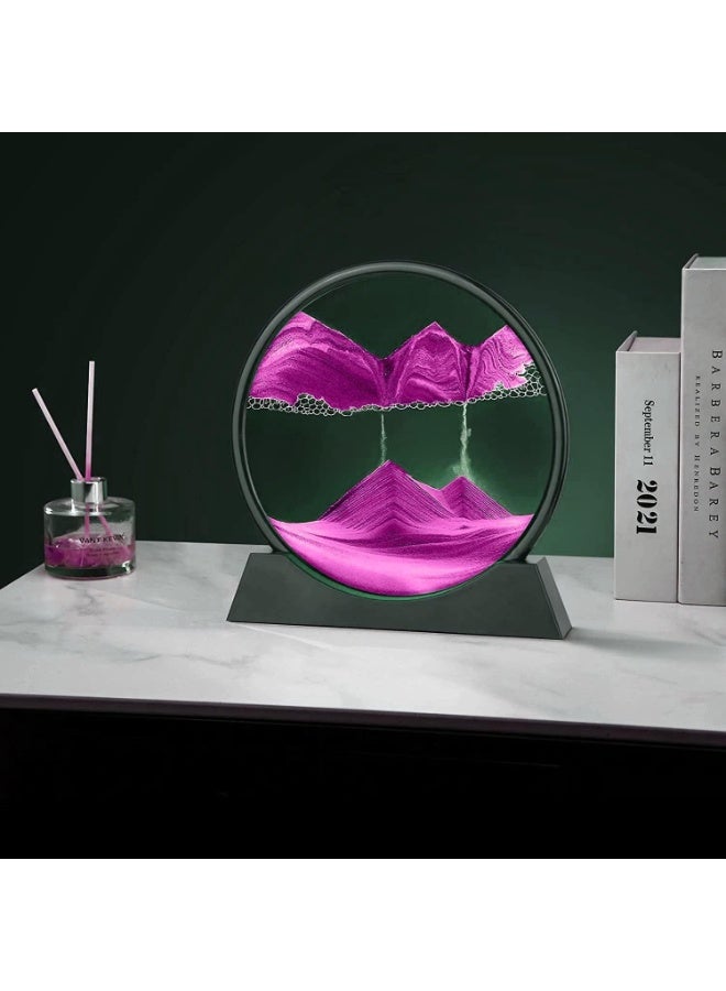 الساعة الرملية  - صورة فن الرمال المتحركة للمناظر الرملية زجاج دائري ثلاثي الأبعاد في أعماق البحار للكبار والصغار ألعاب فنية كبيرة لسطح المكتب - برواز زجاجي بإطار دائري لصورة بتصميم فني ثلاثي الأبعاد للرمال المتحركة وبحرعميق للاسترخاء وتزيين المنزل ومكتب العمل - لوحة رمل متدفقة - زجاج دائري ثلاثي الأبعاد في أعماق البحار - إطار رمل متدفق - ديكورات سطح المكتب والمنزل - Image 5