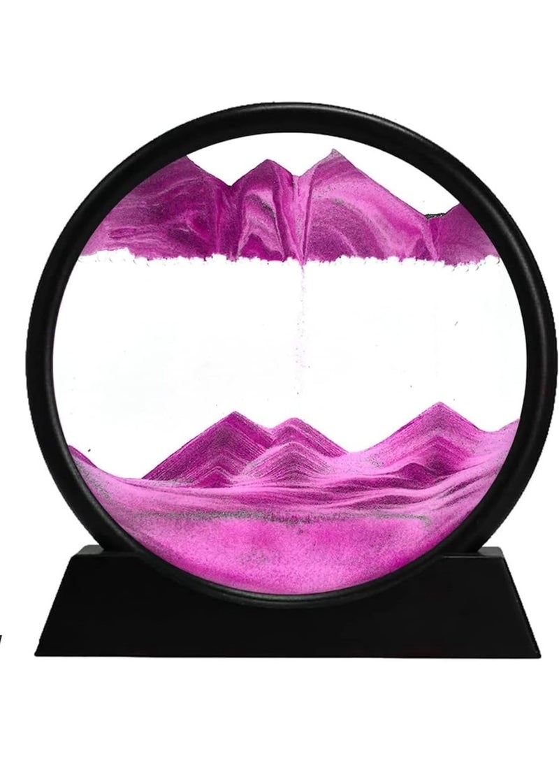 الساعة الرملية  - صورة فن الرمال المتحركة للمناظر الرملية زجاج دائري ثلاثي الأبعاد في أعماق البحار للكبار والصغار ألعاب فنية كبيرة لسطح المكتب - برواز زجاجي بإطار دائري لصورة بتصميم فني ثلاثي الأبعاد للرمال المتحركة وبحرعميق للاسترخاء وتزيين المنزل ومكتب العمل - لوحة رمل متدفقة - زجاج دائري ثلاثي الأبعاد في أعماق البحار - إطار رمل متدفق - ديكورات سطح المكتب والمنزل - Image 1