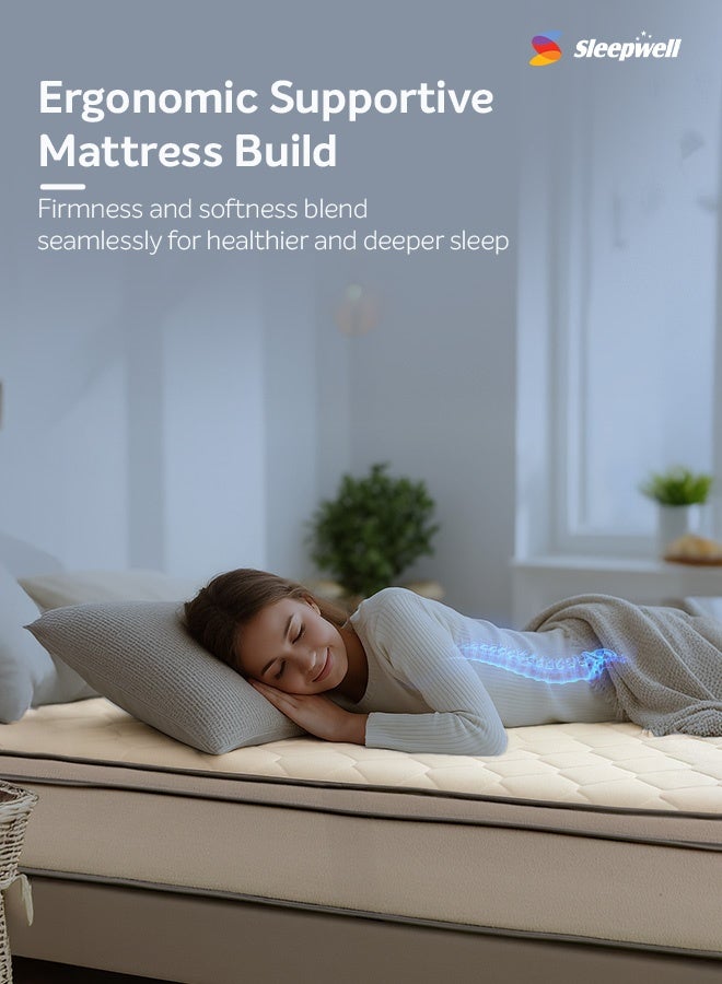 Sleepwell مرتبة سليب ويل التنفيذية بنل الربيع | رغوة معاد تشكيلها | مرتبة بنل الربيع | دعم العمود الفقري والظهر | مرتبة طبية | تقنية نيم فريش | حجم كينغ (200 سم طول x 180 سم عرض x 20 سم ارتفاع) | تجربة 10 ليالٍ - Image 3