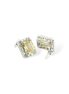 zilara Rect Sparkle Halo Stud Earrings  - Image 4