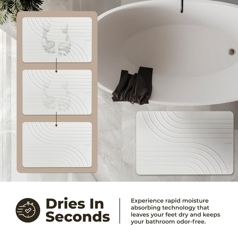 TOSORO Stone Bath Mat - Diatomaceous Earth Shower Mat, Non-Slip, Super Absorbent, Quick Drying, Natural, Easy to Clean (23.5 x 15) Sandstone - Image 4