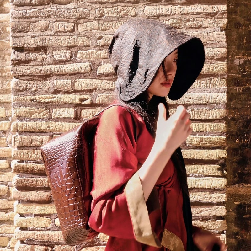 Xiangyun Silk Bucket Hat with Ribbon - UV Protection Sun Hat - Image 4