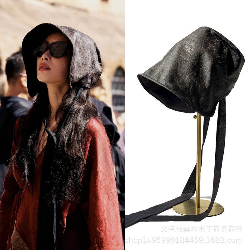 Xiangyun Silk Bucket Hat with Ribbon - UV Protection Sun Hat - Image 1