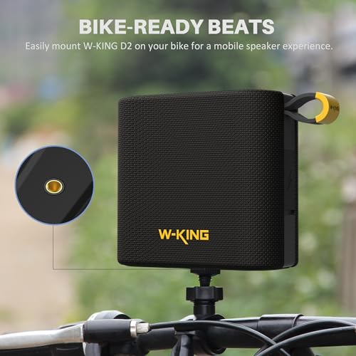 W-KING IPX7 Waterproof Bluetooth Speaker, Loud Wireless Outdoor Portable Speakers With HD Sound, Deep Bass, Bluetooth 5.4, Stereo Pairing, Bike Mountable, FM Radio, TF Card, AUX-IN - Image 5