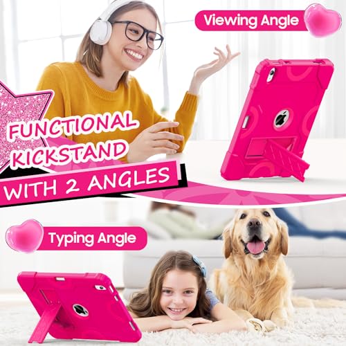 Cantis Case for iPad 11-inch (A16) 2025/ iPad 10th Generation 2022 (10.9 inch), Shockproof Cover 10th Generation with Pencil Holder & Kickstand, Hot Pink - Image 3
