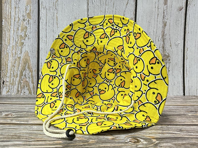 Enodtter Yellow Duck Bucket Hat for Men Women, Wide Brim Reversible Packable Fisherman Cap, Printed Outdoor Travel Beach Sun Hat - Image 3