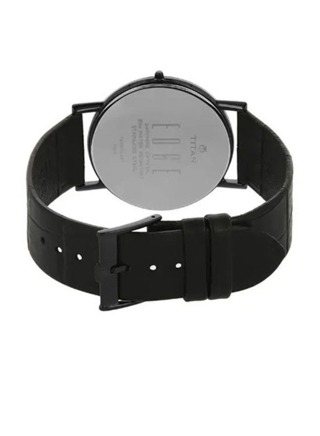 Titan Quartz Analog Watch for Men Black Dial With Leather Strap - Image 4