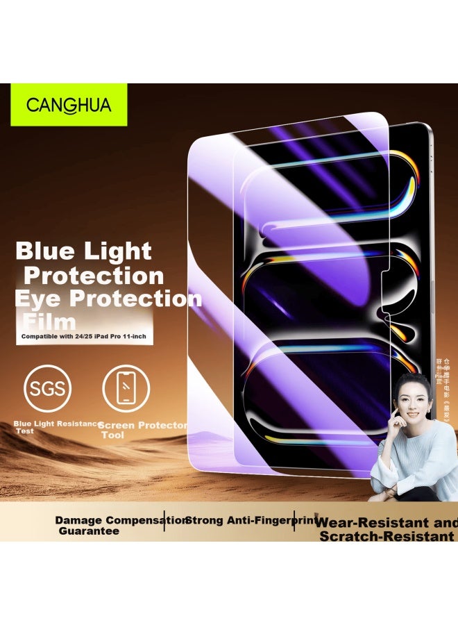 Canghua Ipad Pro 11-inch Tempered Glass Screen Protector Blue Light Filter For M4/m5 Chip Apple Tablet Pro 5th Gen Full Coverage Film - Image 1