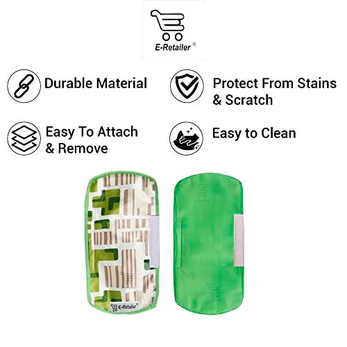 E-Retailer® Polyester 3-Layered Fridge Handle Cover Set of 2Pcs. For Refrigerator and Microwave oven (Color-Geometric Green, Size-12x6 Inches) - Image 4