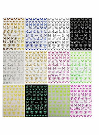 Nail Art Sticker, 3D Butterfly Sticker Holographic Neon Butterflies Adhesive Stickers Decals Manicure DIY Fingernails Tattoo Decor for Women Girls, 12 Sheet (Butterfly Style) - pzsku/ZA8F7473CE9F79B7FB115Z/45/_/1682150537/41002ccb-e8e3-463a-88fa-351bd33b33b3