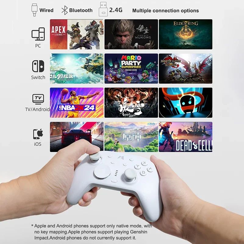 Mobapad N1 S Liquid Silicone Gaming Controller with Hall Effect, Bluetooth for NS / PC / Android, Pink - Image 3