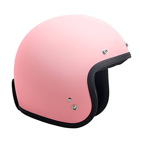 VCAN V85C 3/4 Open Face Motorcycle Helmet DOT Approved (Matte Pink, Large) - Image 3