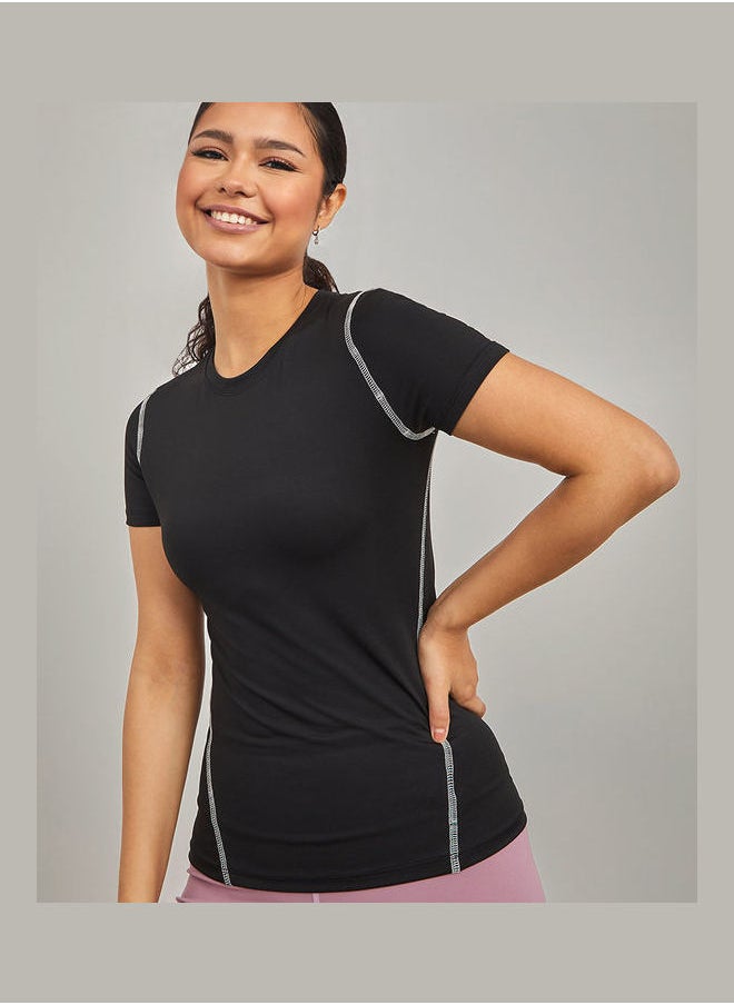 Styli - Pack of 2 - Contrast Stitch Detail Active T-shirt - Image 1