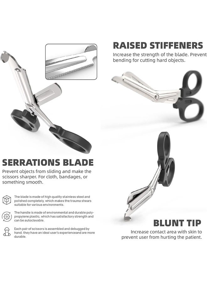 اتش واي 2-حزمة ، 7.5 "مقص التمريض ، مقص طبي.  مقص ضمادة ومقصات الصدمات للممرضات والأطباء البيطريين المسعف ، EMT ، ممرضة أو أي مقدم رعاية صحية في حالات الطوارئ (2 ألوان) - Image 3