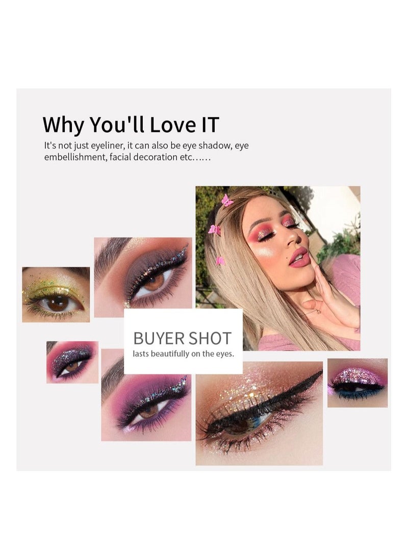 Handaiyan 12 Piece Iridescence Glitter Eyeliner  - Image 3