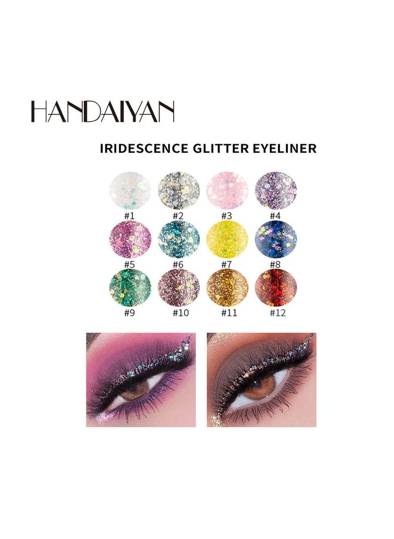 Handaiyan 12 Piece Iridescence Glitter Eyeliner  - Image 2