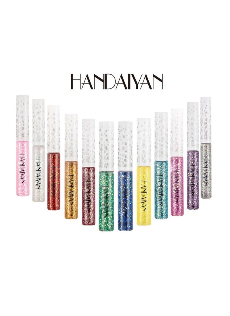 Handaiyan 12 Piece Iridescence Glitter Eyeliner  - Image 1