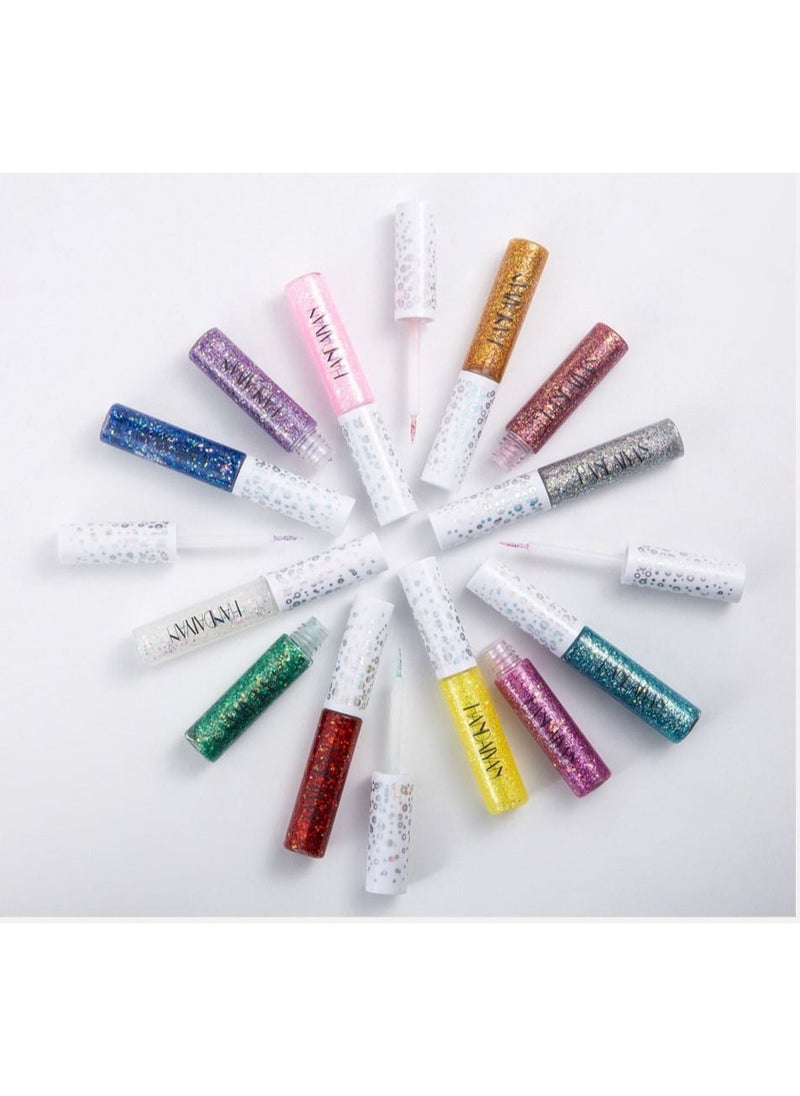 Handaiyan 12 Piece Iridescence Glitter Eyeliner  - Image 4