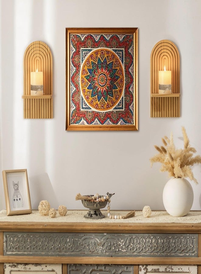 Walasis - Set of two boho wall candles for living room, boho wood decor for bathroom, baby room, bedroom - Image 2