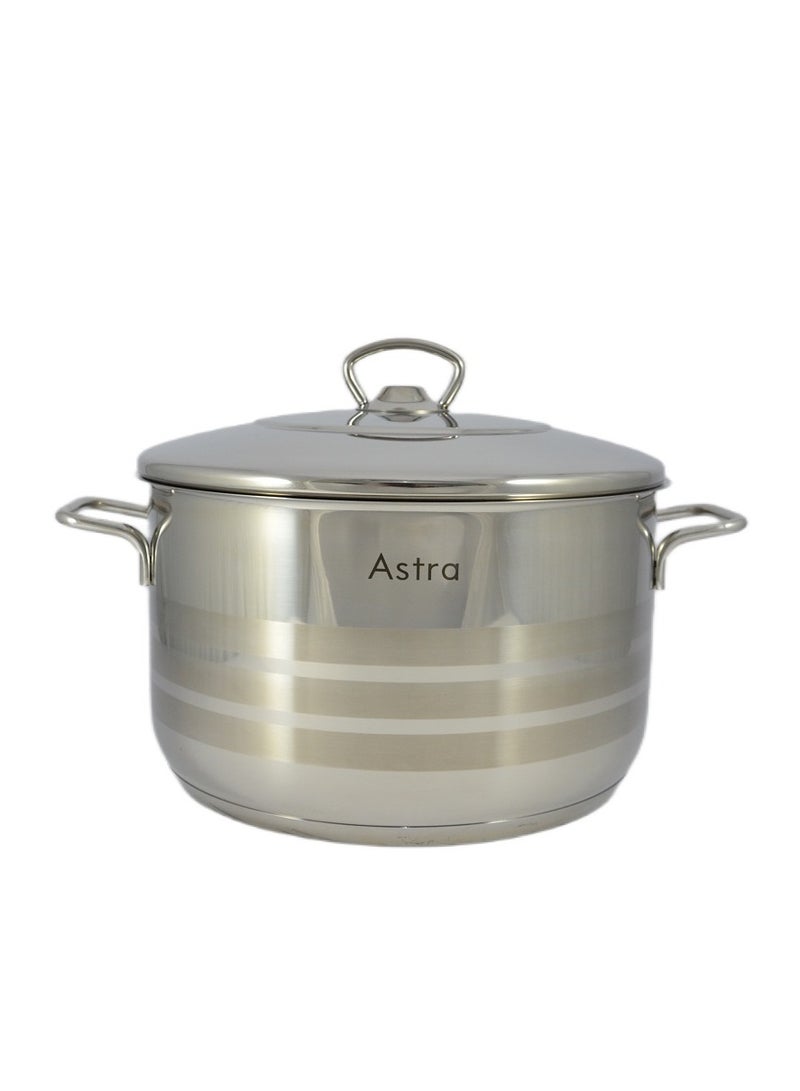 ASTRA Low Casserole 28x11 cm 6.5L – Premium Stainless Steel, Non-Stick, Oven Safe Pot for Large Roasts, Baking, and Slow Cooking - Image 2