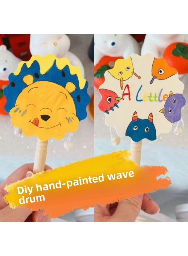 xozgdovg Wooden White Blank Hand Clapper Rattle Sand Hammer Percussion Instrument Children's Handmade DIY Painting Graffiti Coloring Material-Color:Ultra Light Clay Mini Bag 12 Color * 15g】 - Image 2