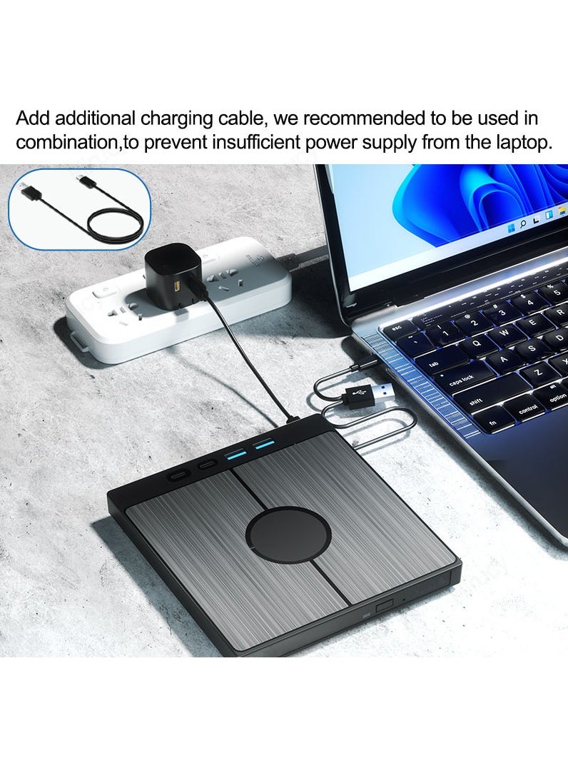 ماركة غير محددة - 7 في 1 USB 3.0 نوع C خارجي CD DVD RW محرك الأقراص الضوئية مشغل ديفيدي الموقد قارئ محرك متعدد الوظائف لأجهزة الكمبيوتر المحمول التي تعمل بنظام Windows Mac - Image 1