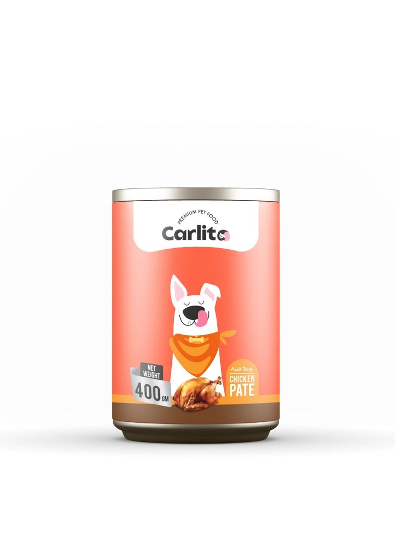 CARLITO ADULT DOG WET FOOD PATE WITH CHICKEN 400 GM