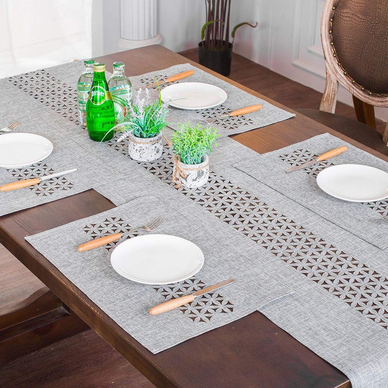 ARTABLE Rectangle Table Runners Fabric Home Gary Table Runner with Well-Trimmed Edge for Picnics Indoor and Outdoor Dining Holiday Long Tables (Gray, 16 x 70 Inch) - Image 3