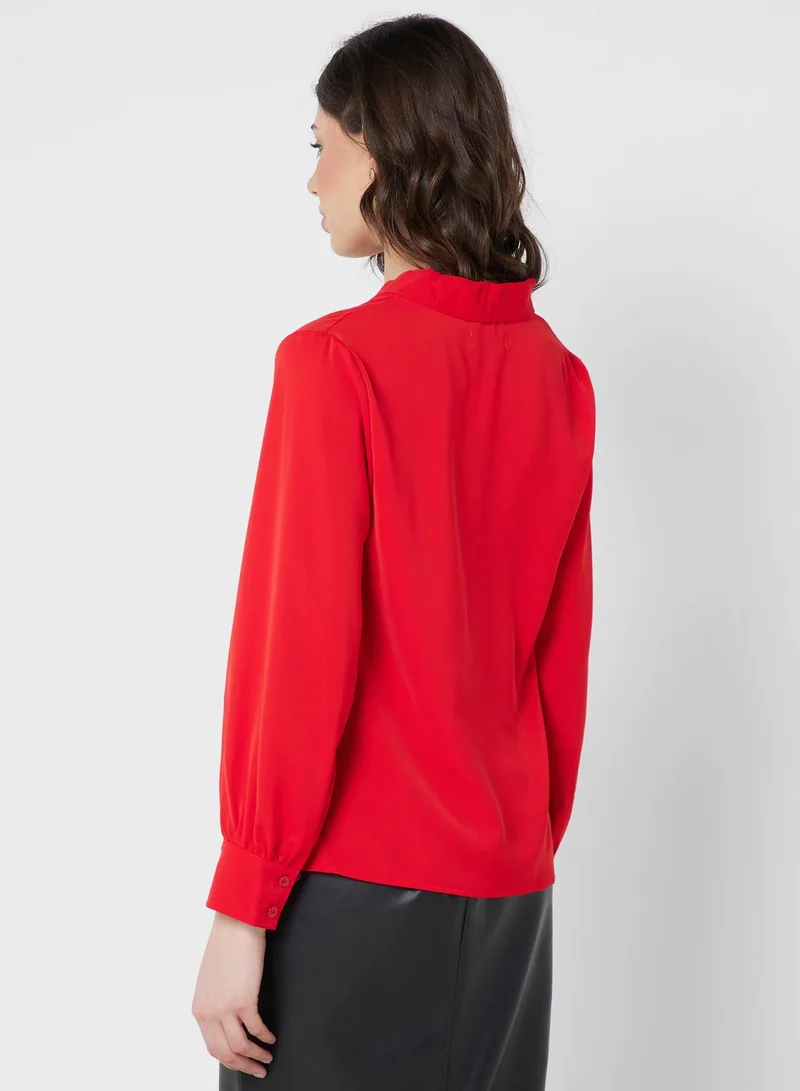 ELLA Asymmetric Front Placket Blouse