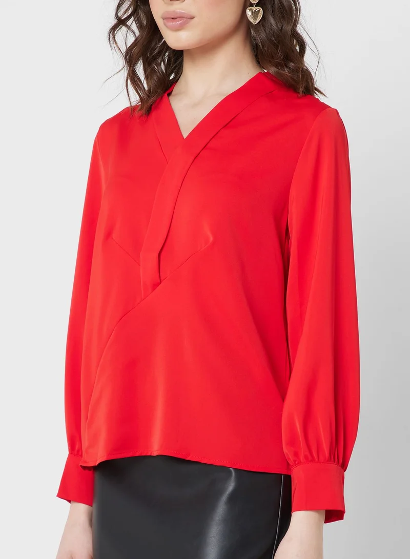 ELLA Asymmetric Front Placket Blouse