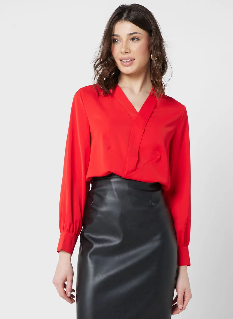 ELLA Asymmetric Front Placket Blouse