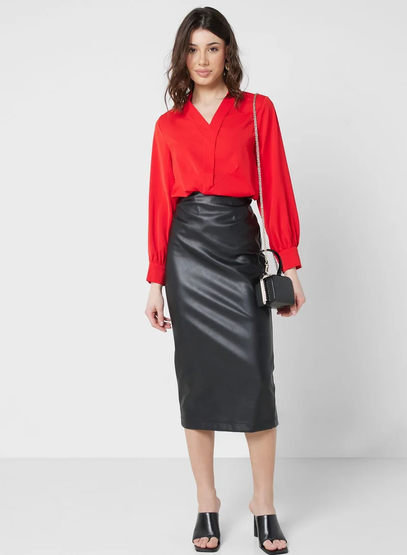 ELLA Asymmetric Front Placket Blouse