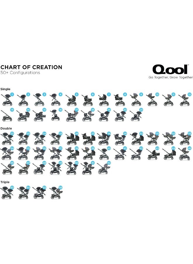 Joovy Qool Stroller, Travel System, Premium Stroller, Black Melange - Image 4
