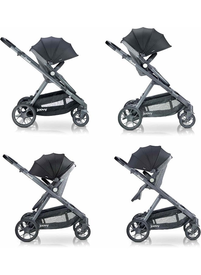Joovy Qool Stroller, Travel System, Premium Stroller, Black Melange - Image 3