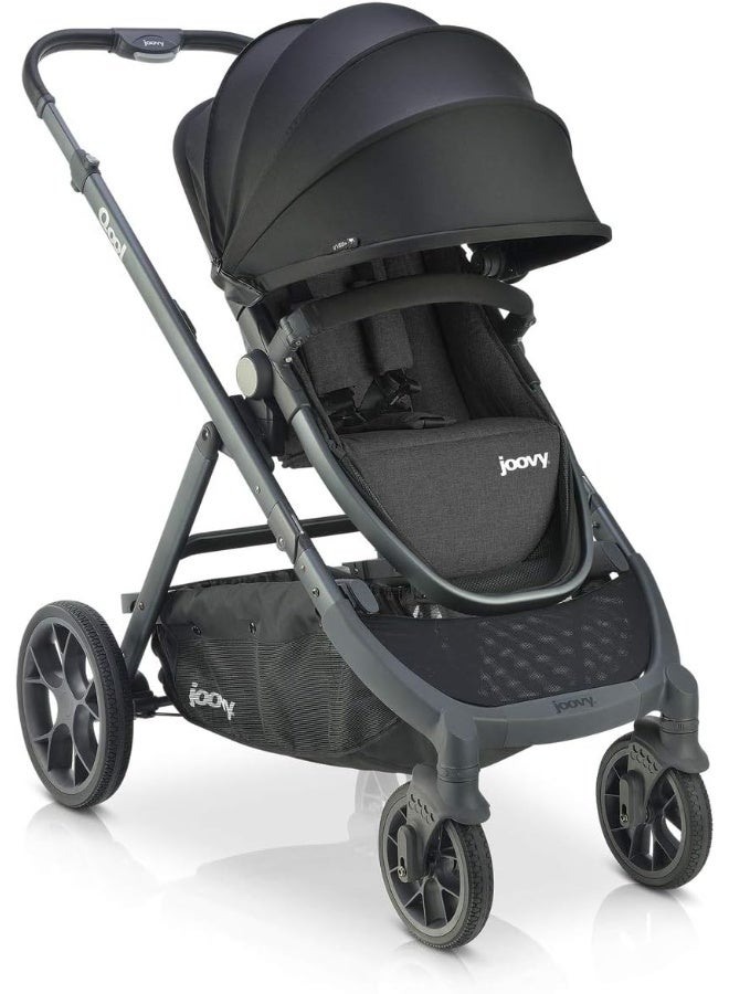 Joovy Qool Stroller, Travel System, Premium Stroller, Black Melange - Image 1