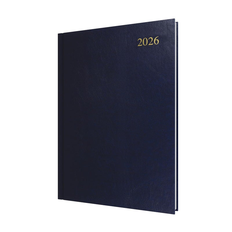 Collins - Essential - 2026 12 Month Calendar Year Planner, Day-To-Page Diary, A4 Hard Cover - Dark Blue (ESSA41.65-26) - Image 1