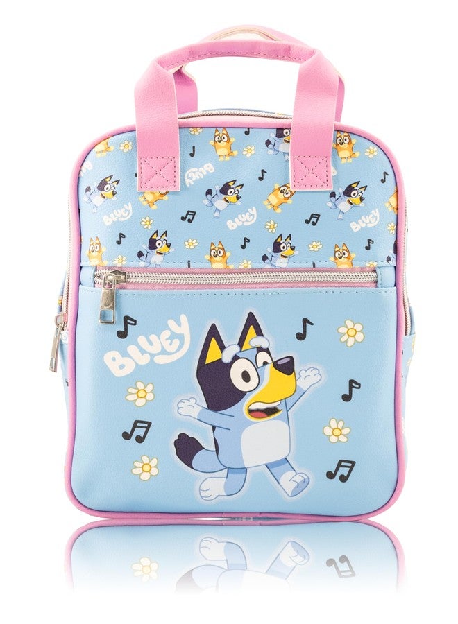 Fast Forward Bluey Mini Backpack for Kids & Adults | 10" PU Leather Bluey Backpack Purse Featuring Bluey | Toddler Travel Bag, Small Backpack Bookbag for School, Travel, or Everyday Use | Ages 3+ - Image 1