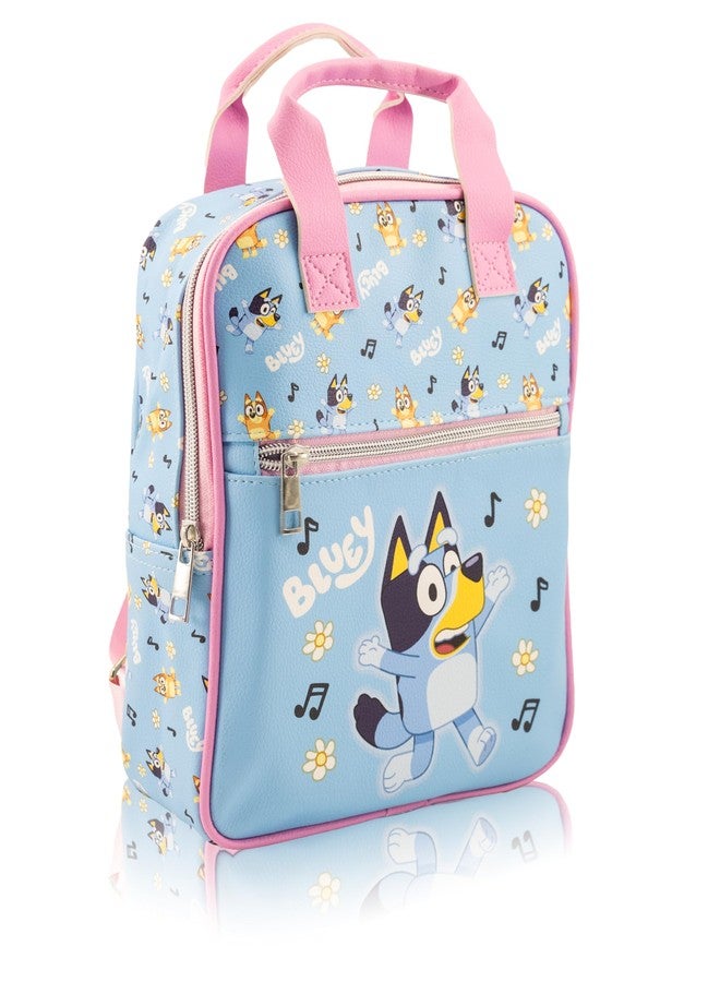 Fast Forward Bluey Mini Backpack for Kids & Adults | 10" PU Leather Bluey Backpack Purse Featuring Bluey | Toddler Travel Bag, Small Backpack Bookbag for School, Travel, or Everyday Use | Ages 3+ - Image 2