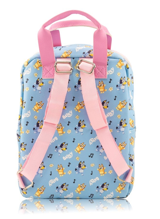 Fast Forward Bluey Mini Backpack for Kids & Adults | 10" PU Leather Bluey Backpack Purse Featuring Bluey | Toddler Travel Bag, Small Backpack Bookbag for School, Travel, or Everyday Use | Ages 3+ - Image 3
