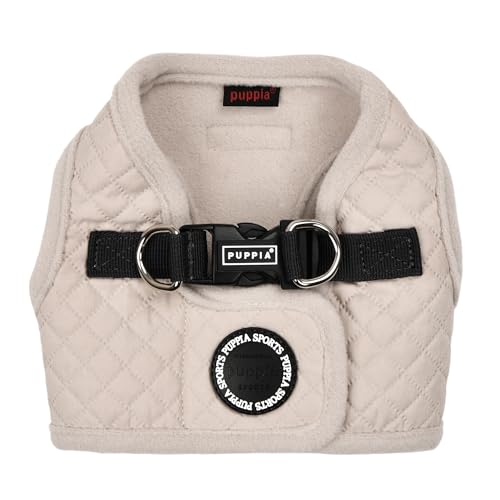 Puppia Irvin Vest Dog Harness Stepin Warm Winter Diamond Pattern for Small and Medium Dog Cream Medium - Image 3
