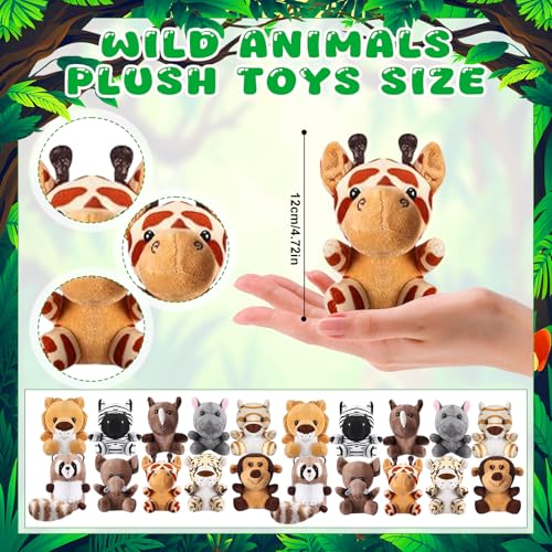 Jiytivity 63 Pcs Safari Jungle Party Favors Include 20 Foldable Paper Boxes 20 Forest Mini Stuffed Animals 20 Adoption Cards 1 Adoption Signs 2 Fence for Jungle Party Supplies Adopt a Jungle Animal Favors - Image 5